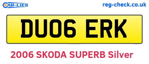 DU06ERK are the vehicle registration plates.
