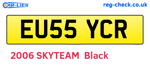 EU55YCR are the vehicle registration plates.