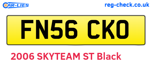 FN56CKO are the vehicle registration plates.