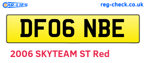 DF06NBE are the vehicle registration plates.
