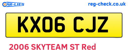KX06CJZ are the vehicle registration plates.