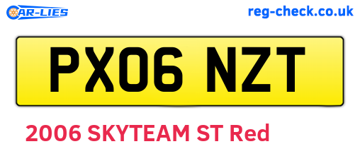 PX06NZT are the vehicle registration plates.