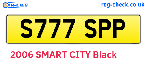 S777SPP are the vehicle registration plates.
