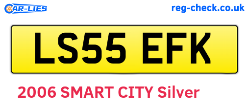 LS55EFK are the vehicle registration plates.