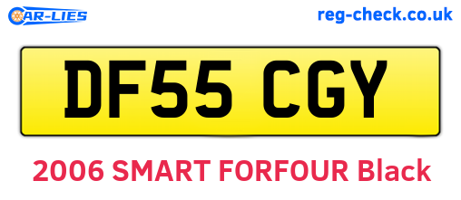 DF55CGY are the vehicle registration plates.