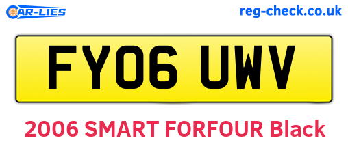 FY06UWV are the vehicle registration plates.