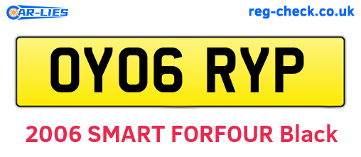 OY06RYP are the vehicle registration plates.