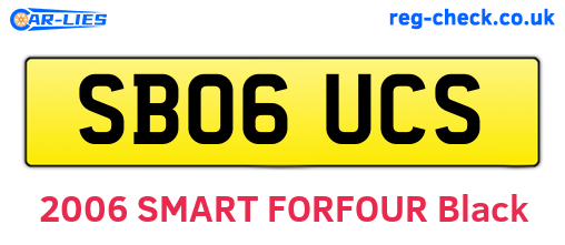 SB06UCS are the vehicle registration plates.