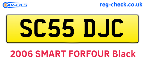 SC55DJC are the vehicle registration plates.