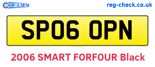 SP06OPN are the vehicle registration plates.