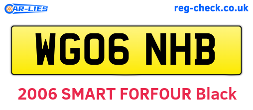 WG06NHB are the vehicle registration plates.