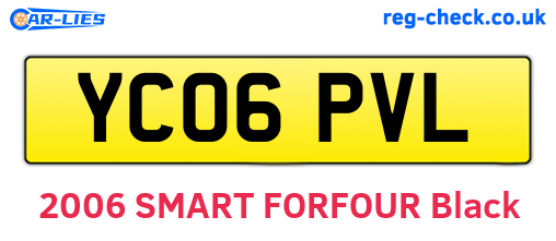 YC06PVL are the vehicle registration plates.