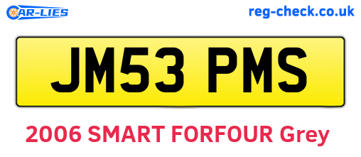 JM53PMS are the vehicle registration plates.