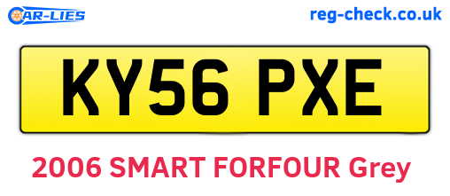 KY56PXE are the vehicle registration plates.