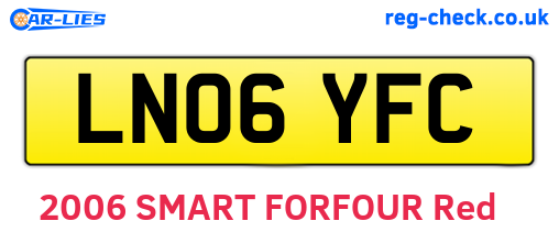 LN06YFC are the vehicle registration plates.