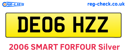 DE06HZZ are the vehicle registration plates.