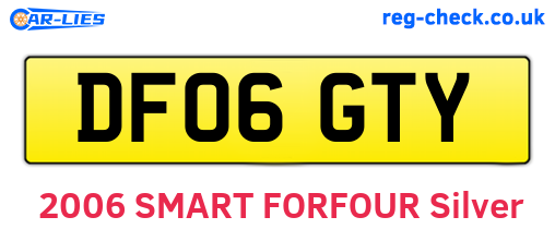 DF06GTY are the vehicle registration plates.