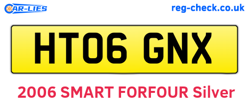 HT06GNX are the vehicle registration plates.