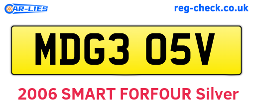 MDG305V are the vehicle registration plates.
