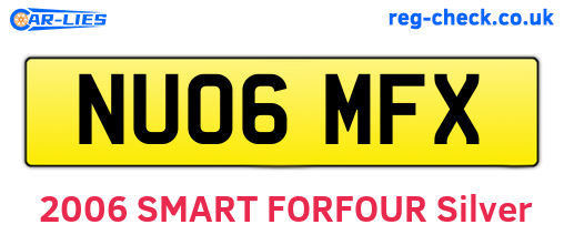NU06MFX are the vehicle registration plates.