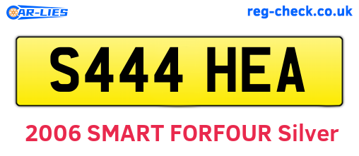 S444HEA are the vehicle registration plates.