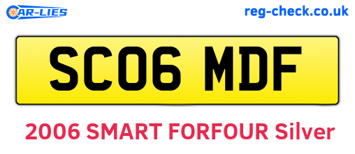 SC06MDF are the vehicle registration plates.