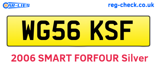WG56KSF are the vehicle registration plates.