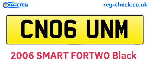 CN06UNM are the vehicle registration plates.