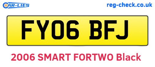 FY06BFJ are the vehicle registration plates.