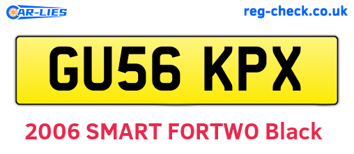 GU56KPX are the vehicle registration plates.