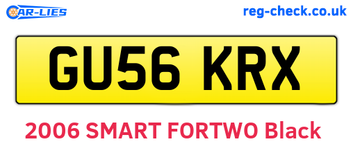 GU56KRX are the vehicle registration plates.
