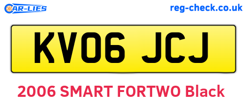 KV06JCJ are the vehicle registration plates.