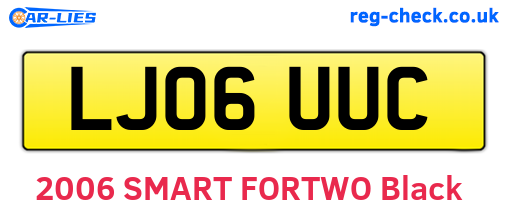 LJ06UUC are the vehicle registration plates.