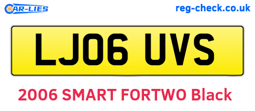 LJ06UVS are the vehicle registration plates.