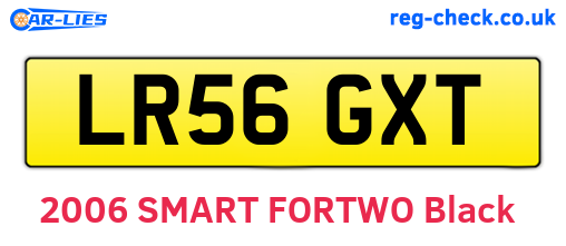 LR56GXT are the vehicle registration plates.