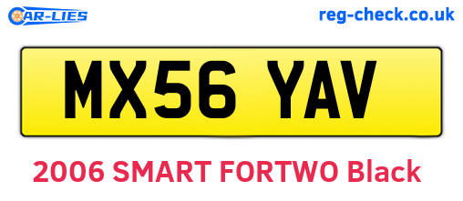 MX56YAV are the vehicle registration plates.