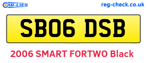 SB06DSB are the vehicle registration plates.