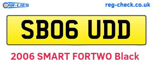 SB06UDD are the vehicle registration plates.