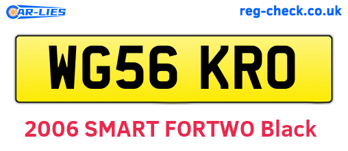 WG56KRO are the vehicle registration plates.