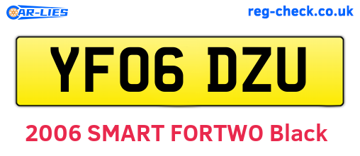 YF06DZU are the vehicle registration plates.