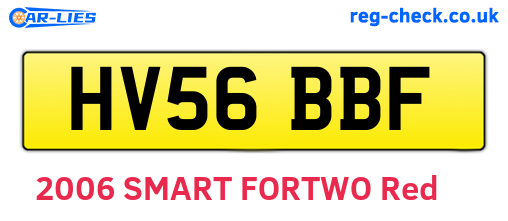 HV56BBF are the vehicle registration plates.