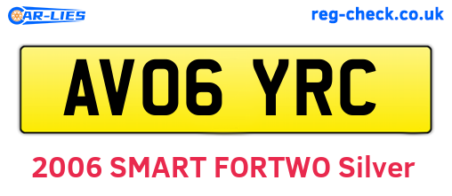 AV06YRC are the vehicle registration plates.