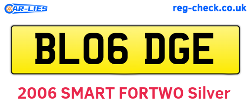BL06DGE are the vehicle registration plates.