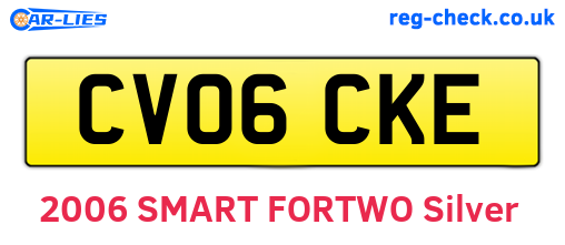 CV06CKE are the vehicle registration plates.