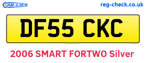 DF55CKC are the vehicle registration plates.