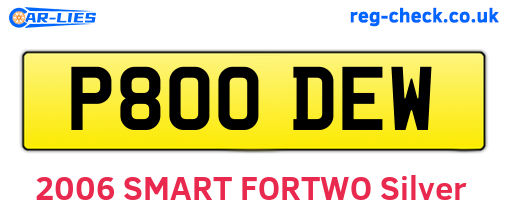 P800DEW are the vehicle registration plates.