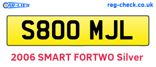 S800MJL are the vehicle registration plates.