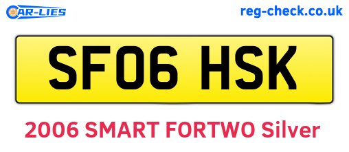 SF06HSK are the vehicle registration plates.