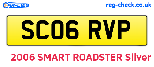 SC06RVP are the vehicle registration plates.