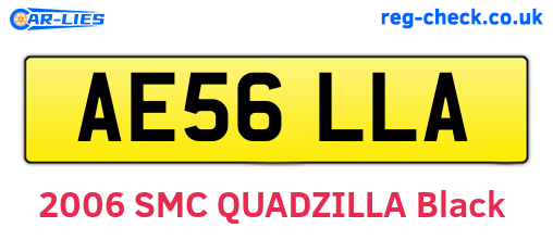 AE56LLA are the vehicle registration plates.